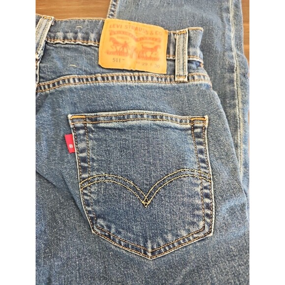 LEVI'S 511 Mens Jeans Size 29x30 Blue Medium Wash Tapered G1 - Picture 4 of 9